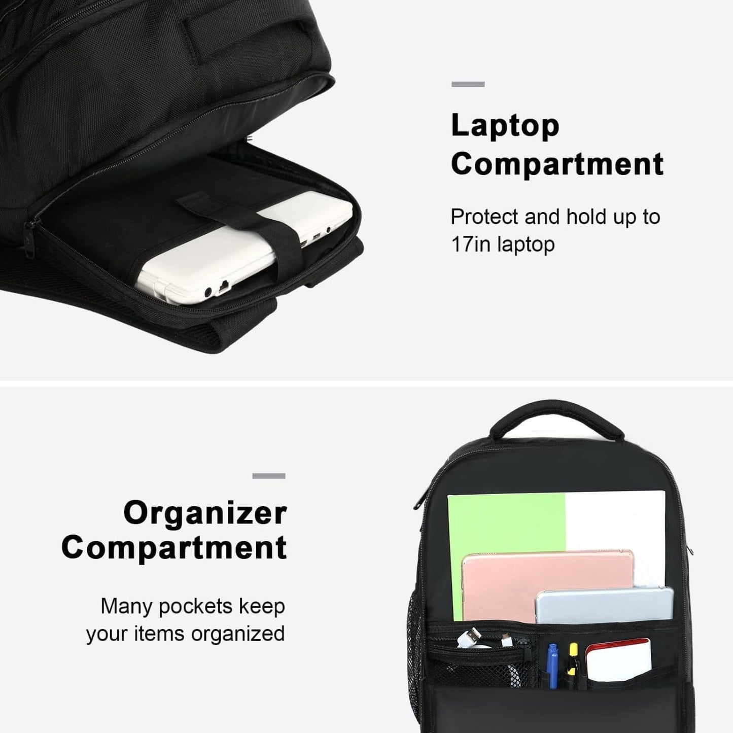 40L Carry-On Travel Backpack with USB Port