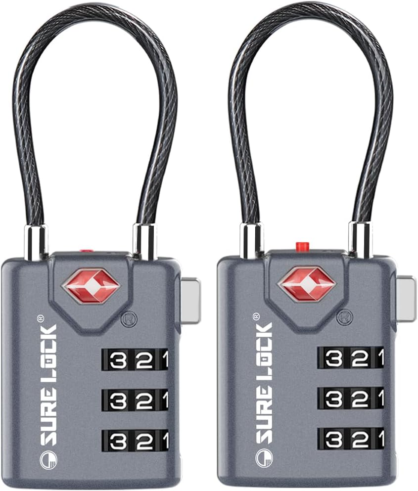 TSA-Approved Combination Luggage Lock Set