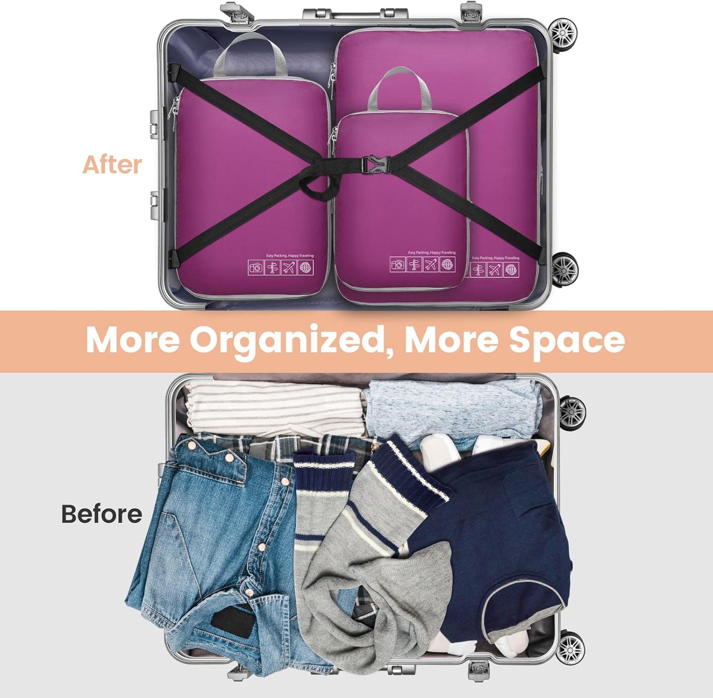 4-Pack Compression Packing Cubes