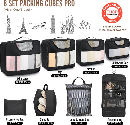 10-Piece Packing Cubes with Laundry Bag