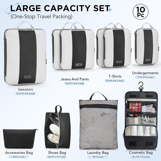 10-Piece Compression Packing Cube Set