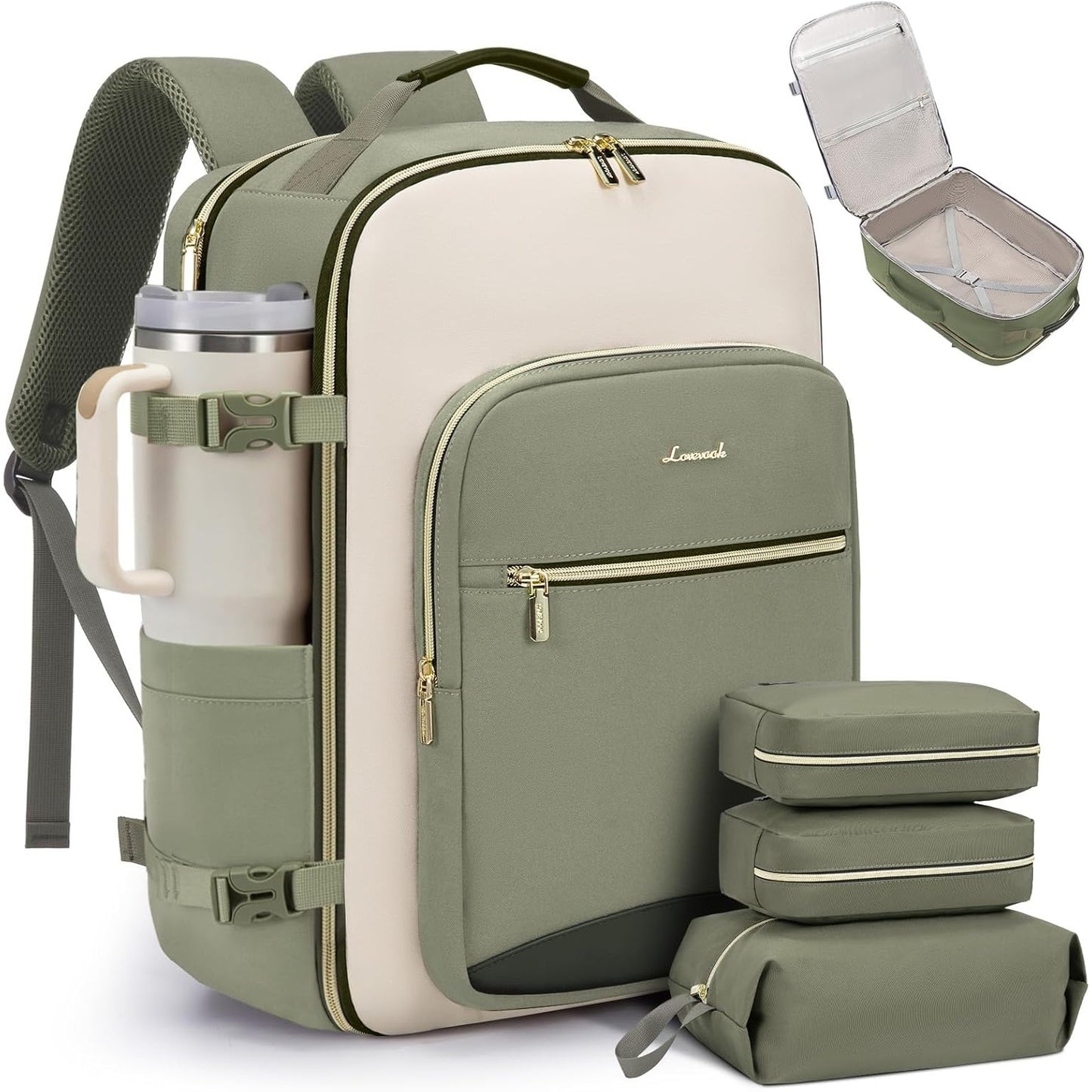 40L Travel Backpack with Packing Cubes