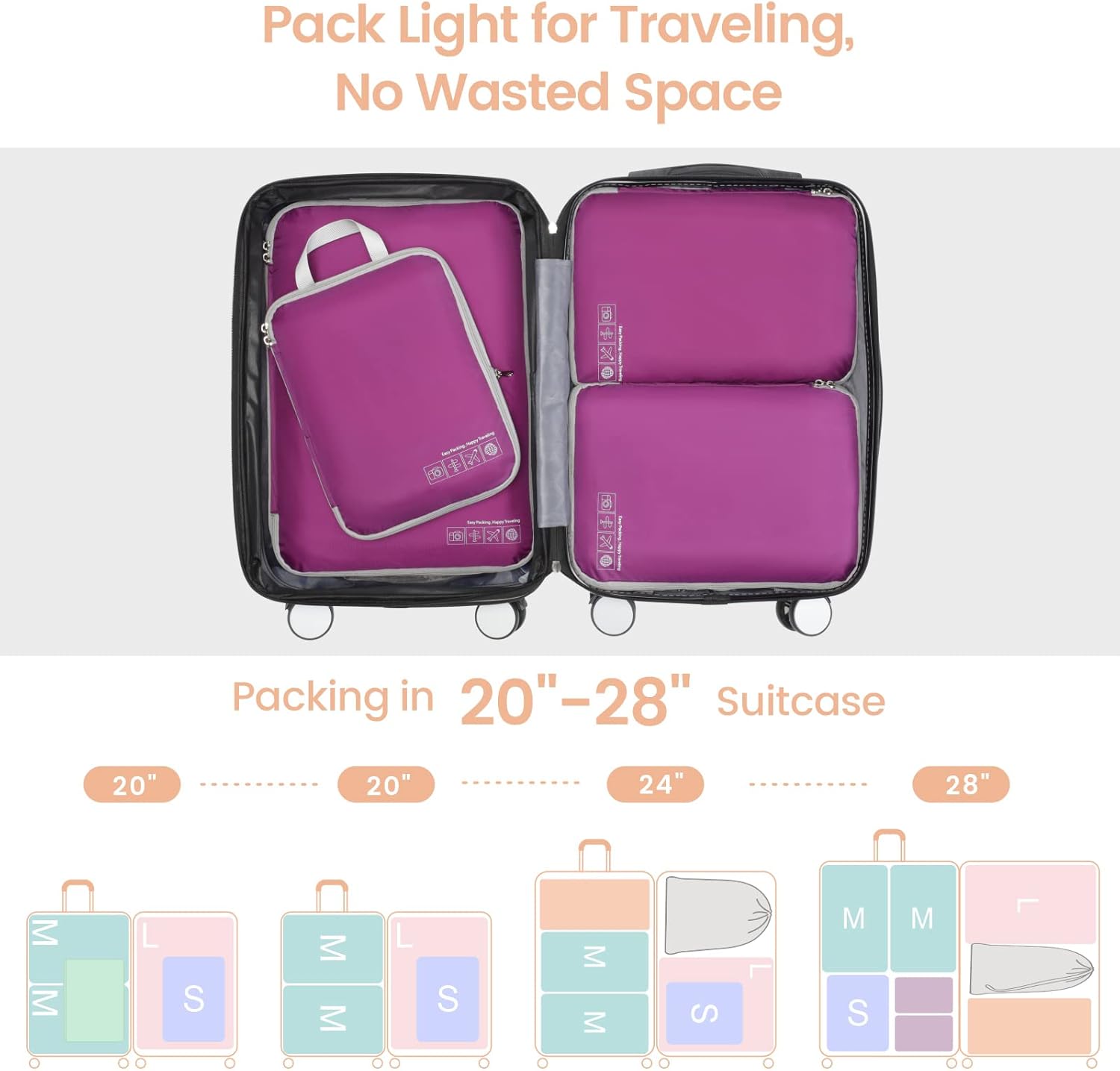 4-Pack Compression Packing Cubes