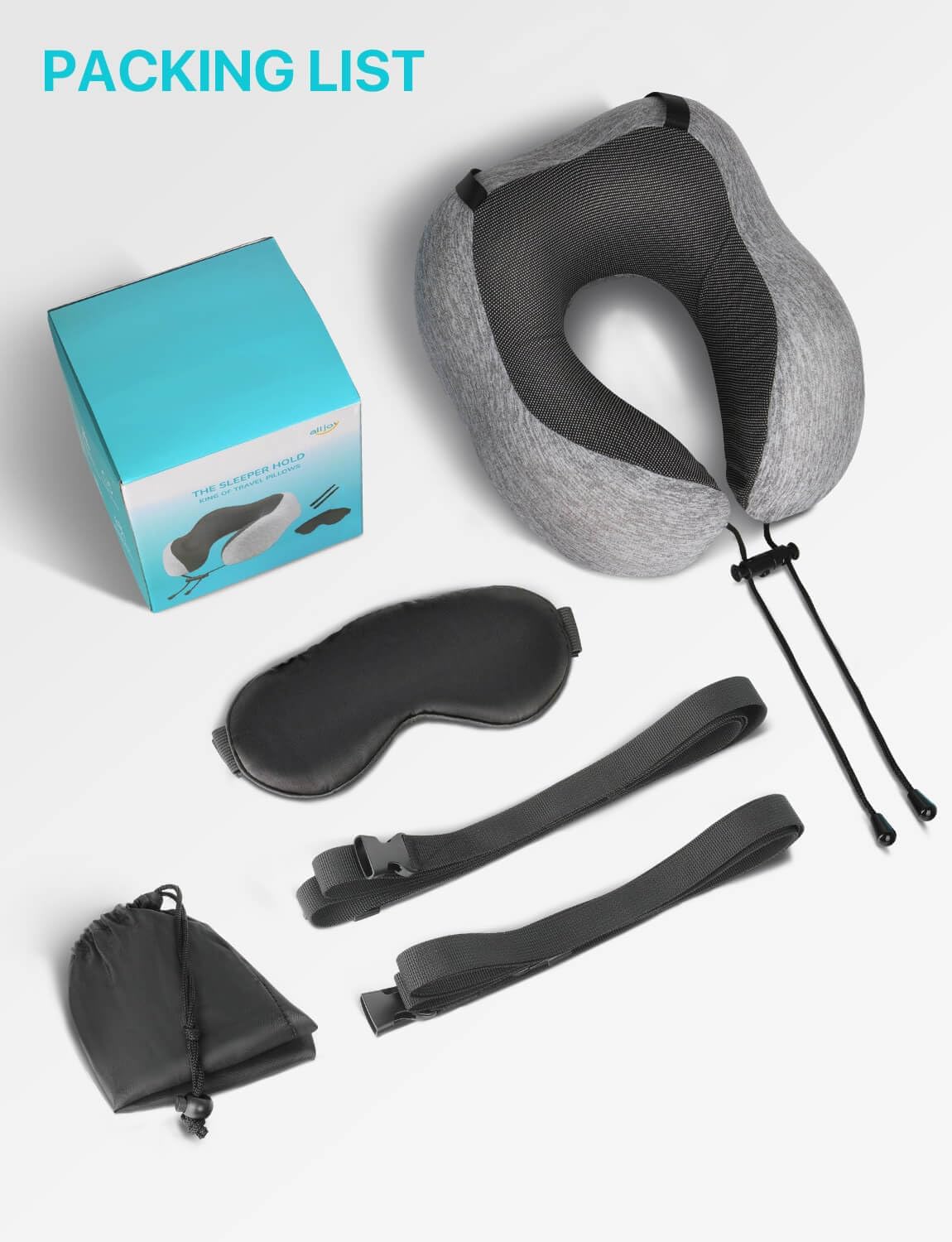 Travel Neck Pillow with Sleep Mask Kit