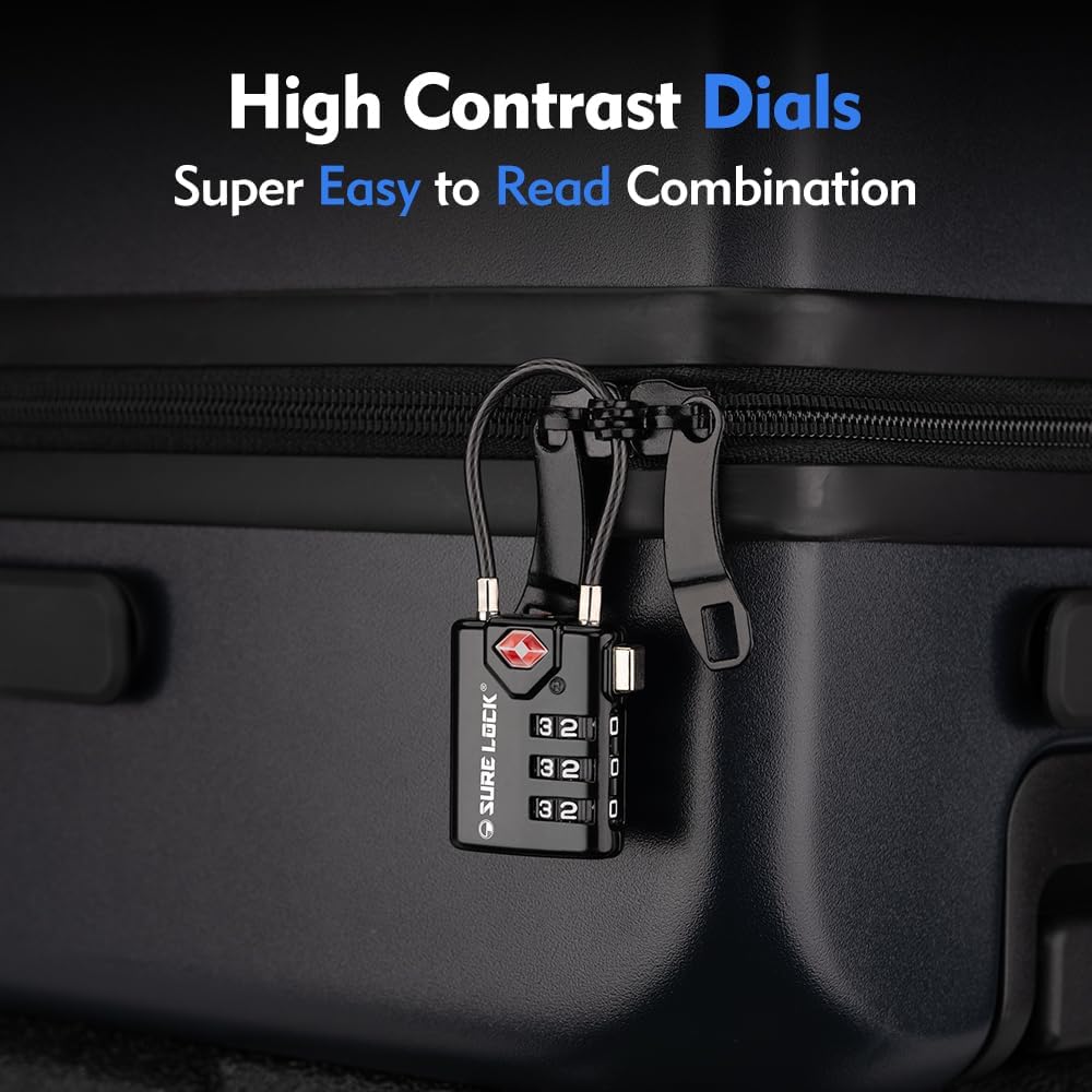 TSA-Approved Combination Luggage Lock Set
