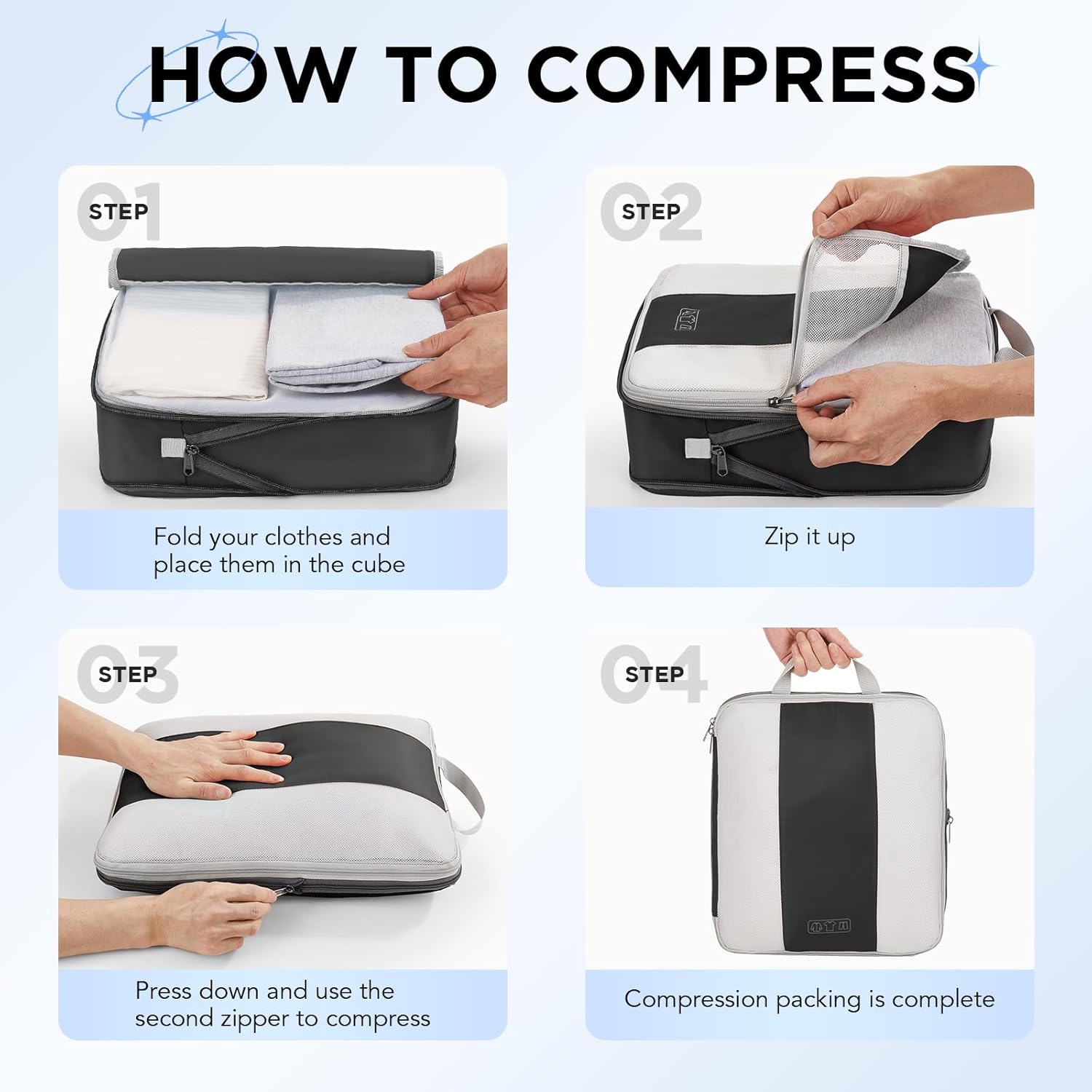 10-Piece Compression Packing Cube Set