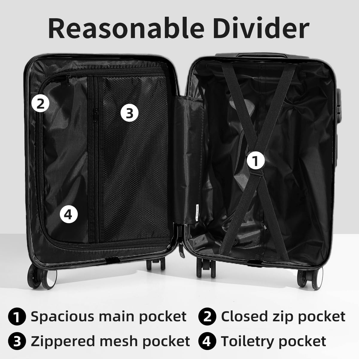 22" Expandable Hardshell Carry-On Suitcase