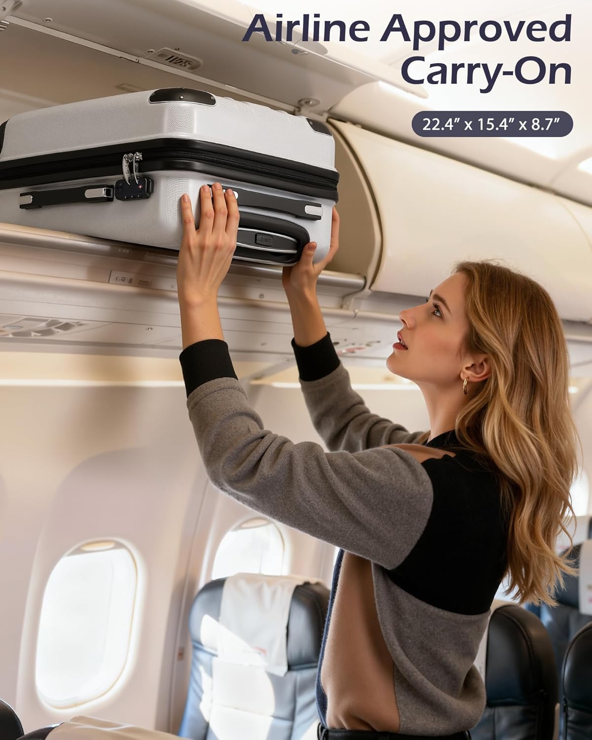 Expandable Carry-On Suitcase with TSA Lock