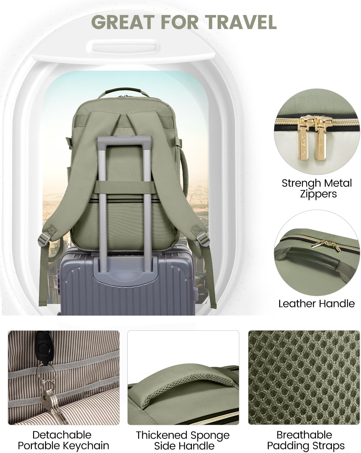 40L Travel Backpack with Packing Cubes