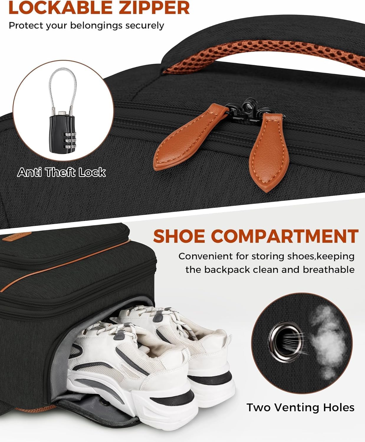 40L Anti-Theft Weekender Travel Backpack