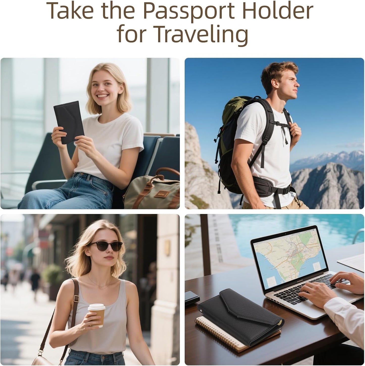 RFID Blocking Travel Passport Wallet Organizer