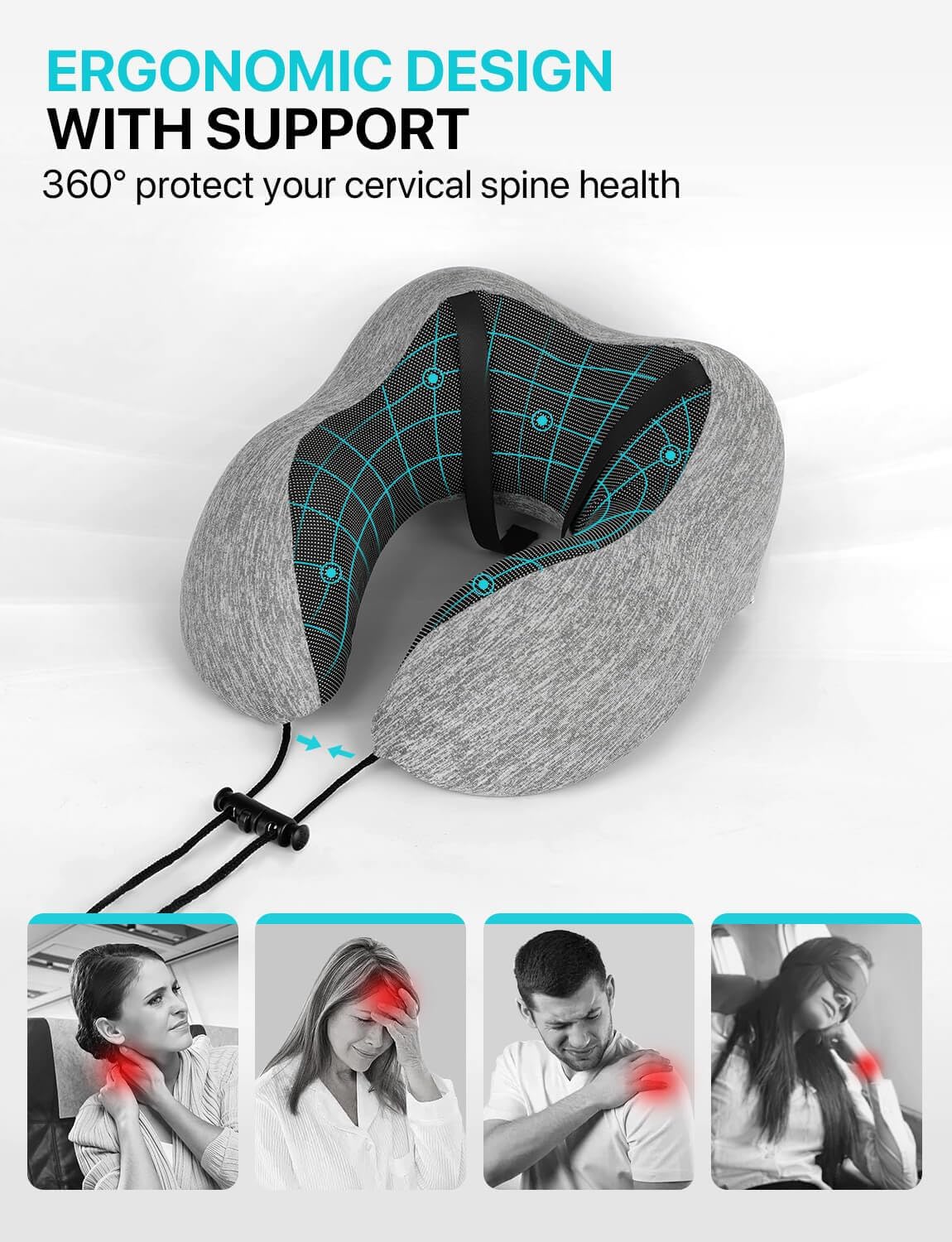 Travel Neck Pillow with Sleep Mask Kit