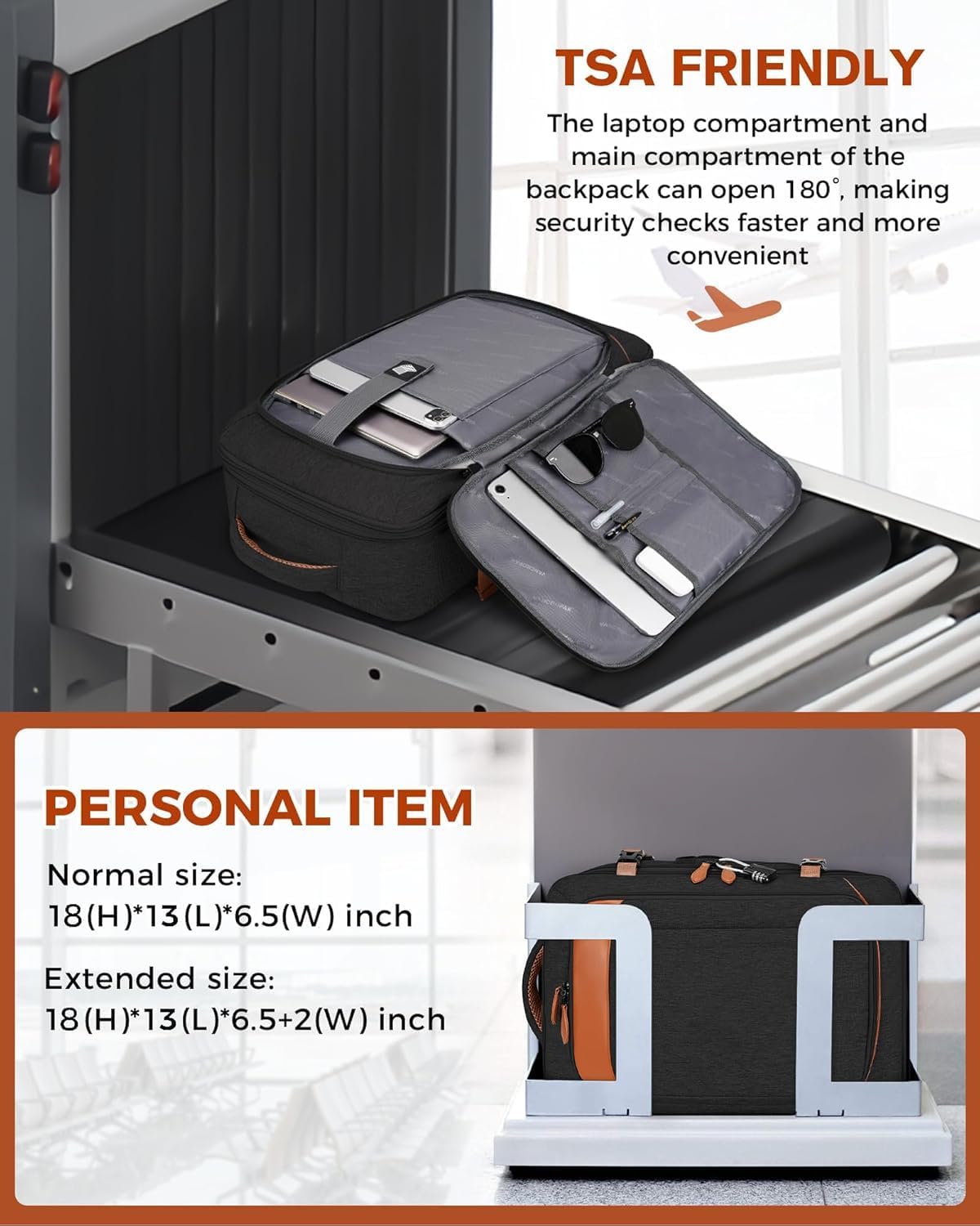 40L Anti-Theft Weekender Travel Backpack