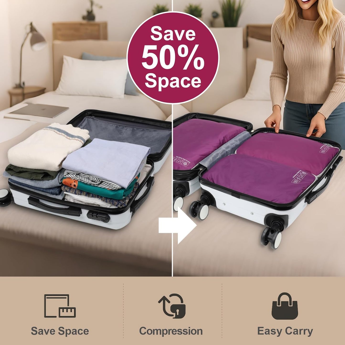 4-Pack Compression Packing Cubes