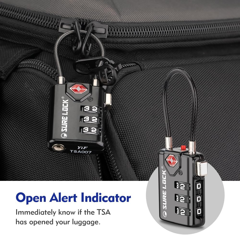 TSA-Approved Combination Luggage Lock Set