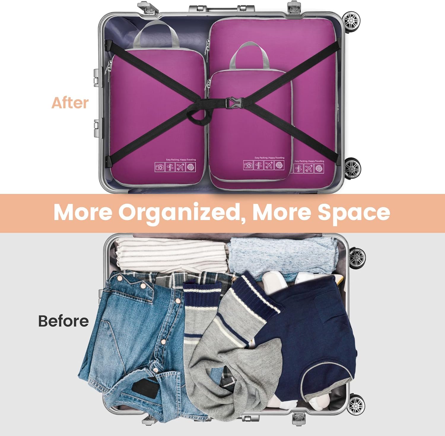 4-Pack Compression Packing Cubes