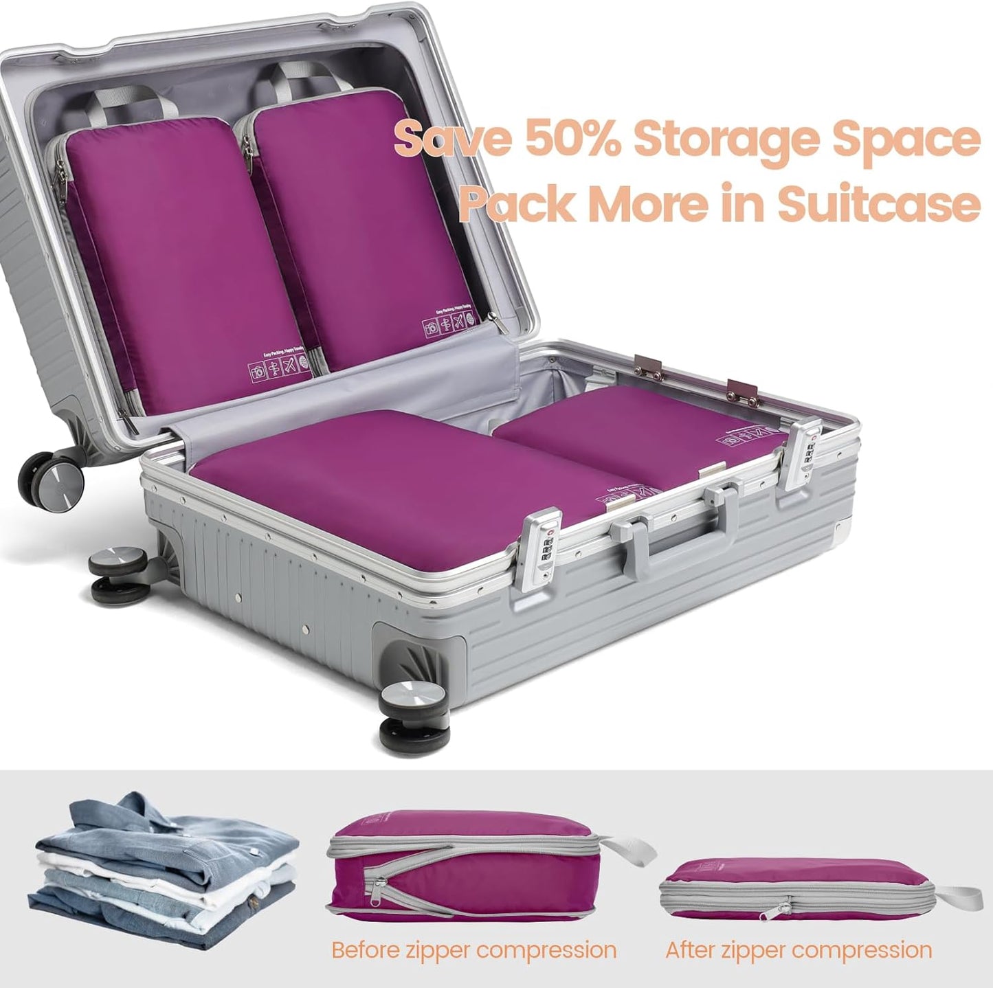 4-Pack Compression Packing Cubes