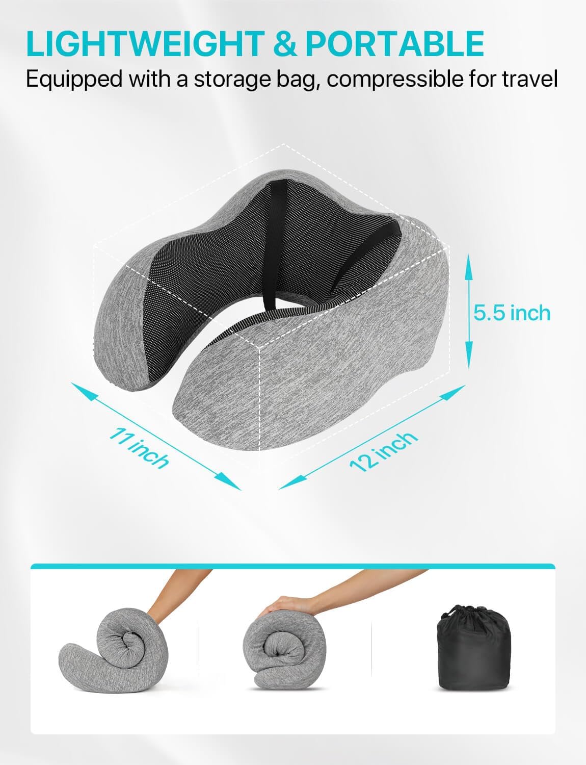 Travel Neck Pillow with Sleep Mask Kit