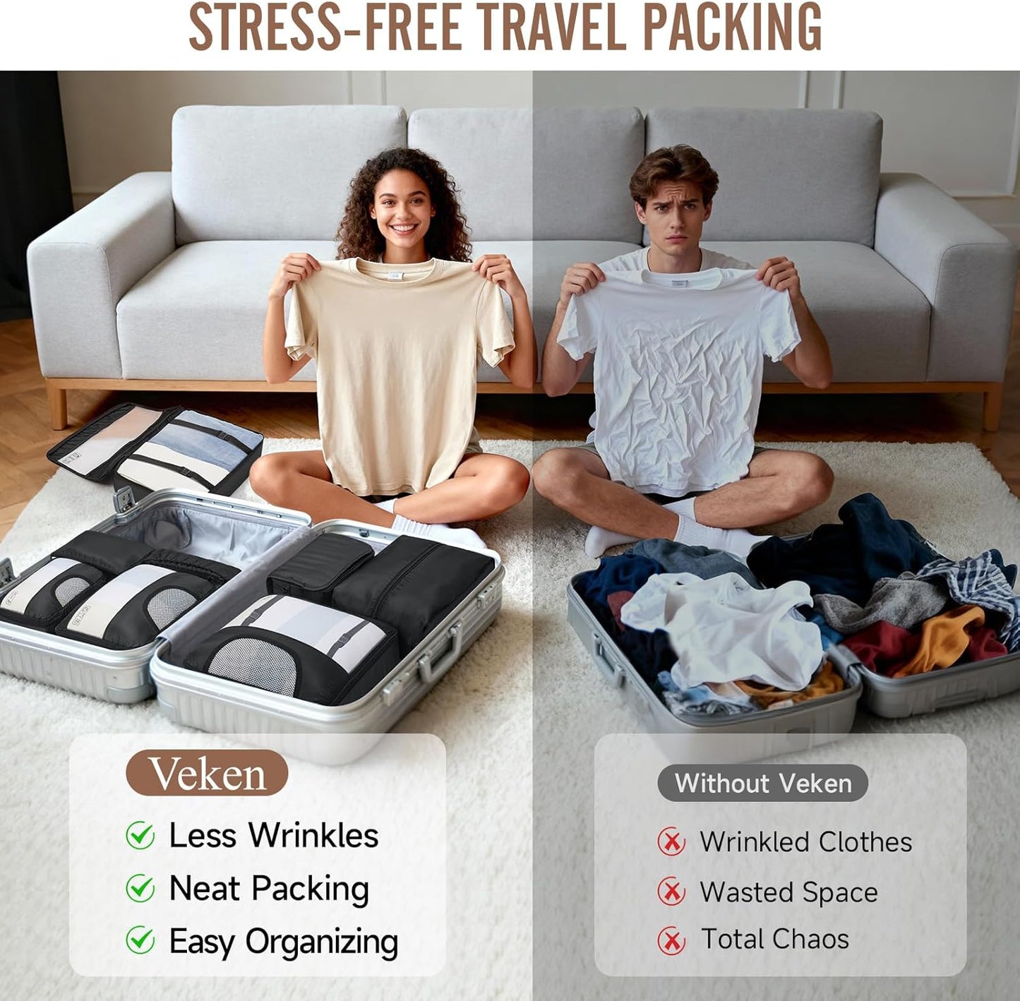 10-Piece Packing Cubes with Laundry Bag