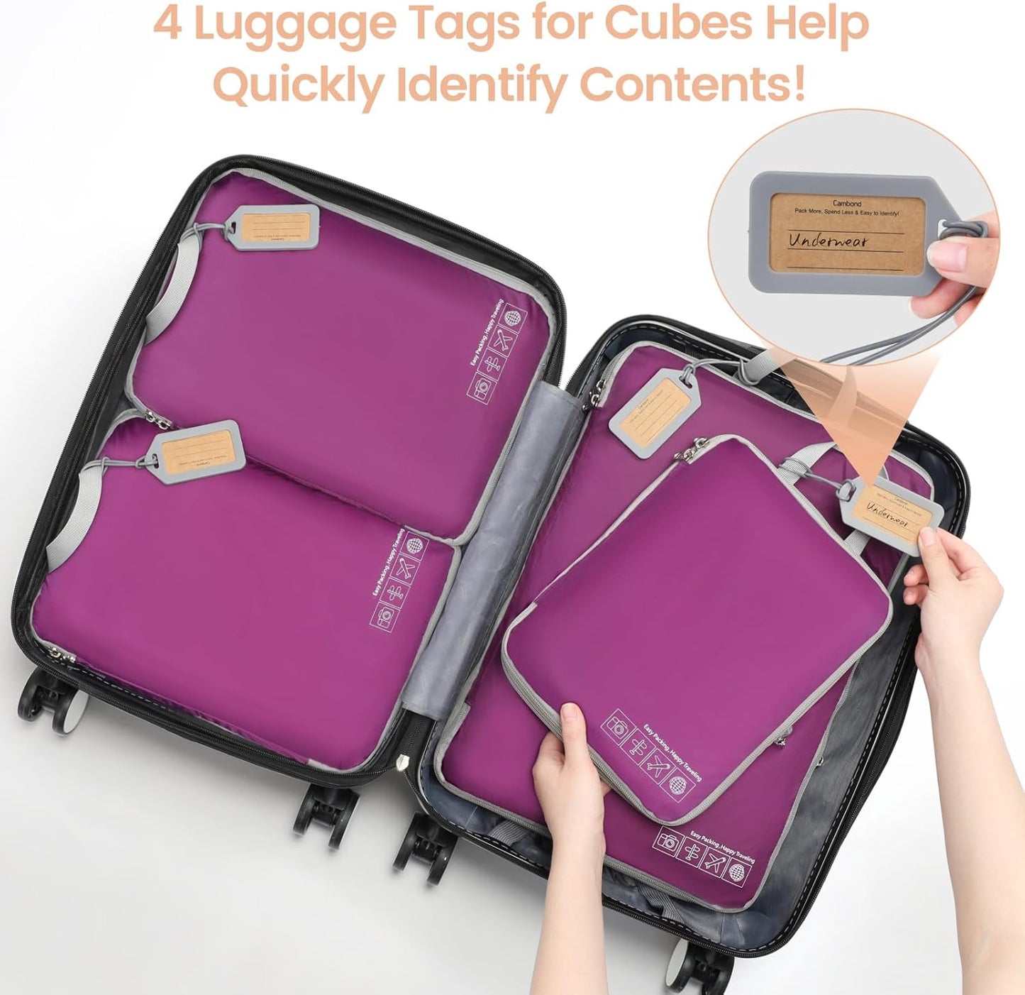 4-Pack Compression Packing Cubes