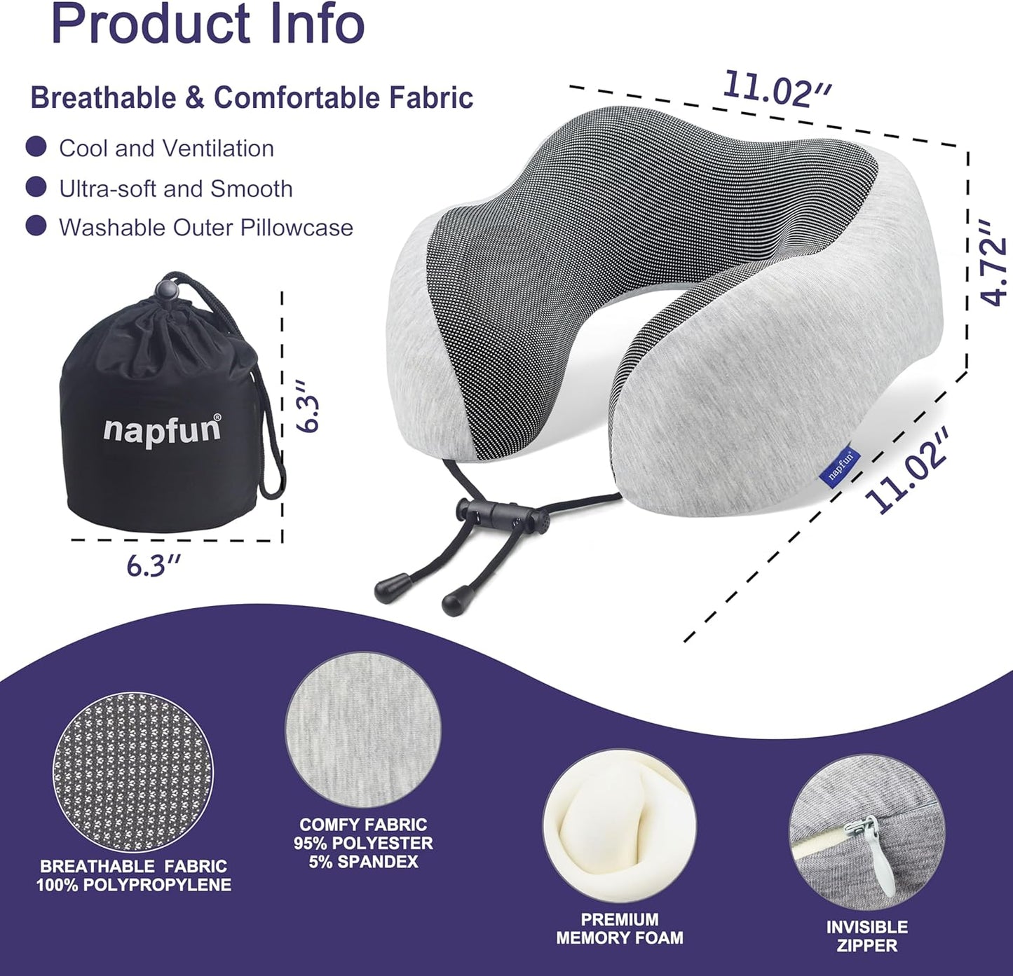 Memory Foam Travel Neck Pillow