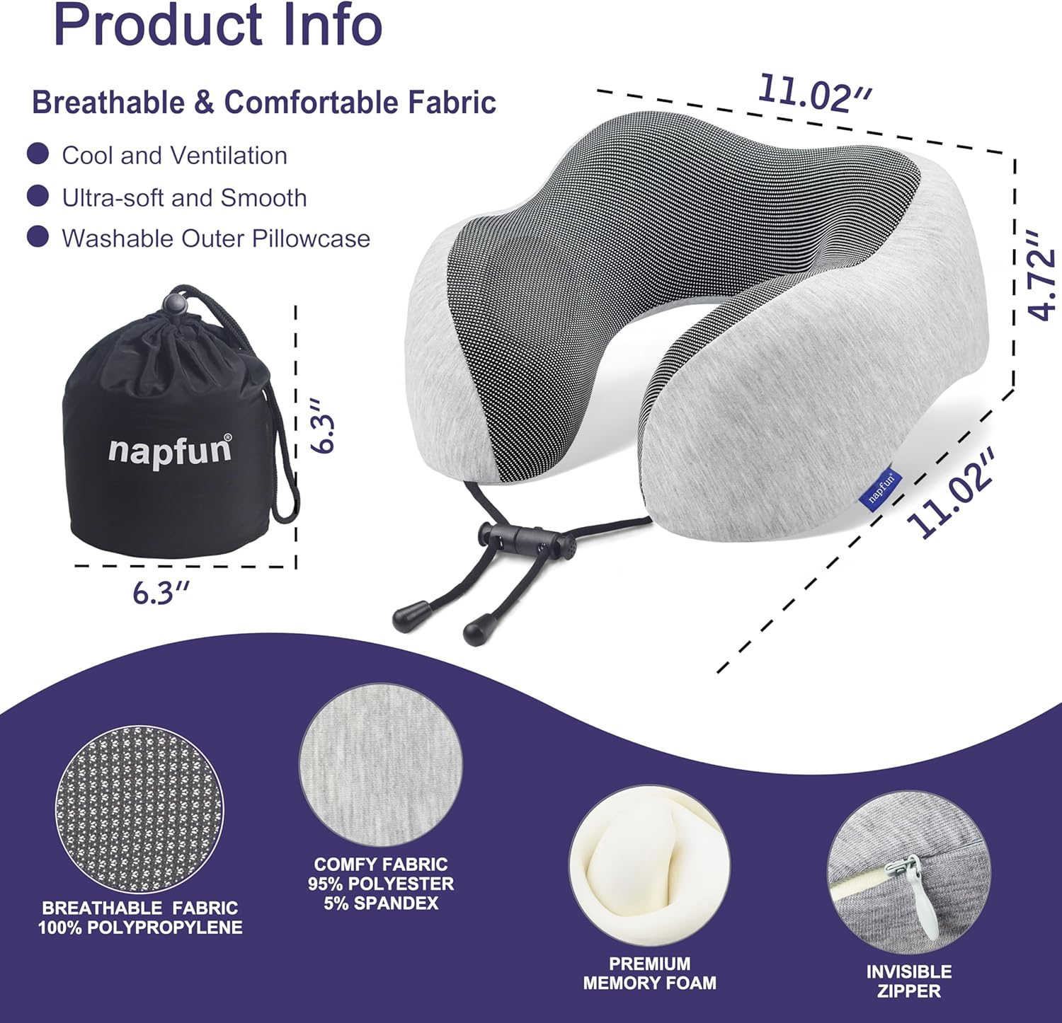 Memory Foam Travel Neck Pillow