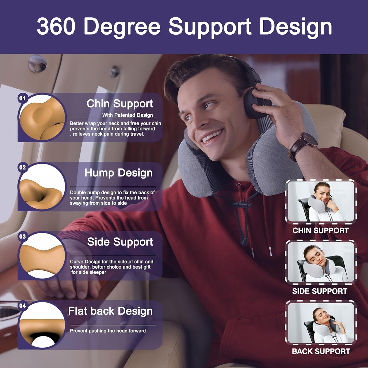 Memory Foam Travel Neck Pillow