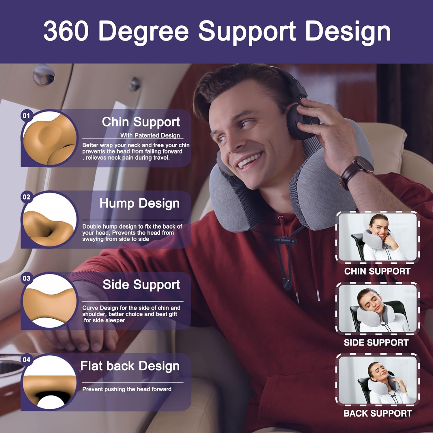 Memory Foam Travel Neck Pillow