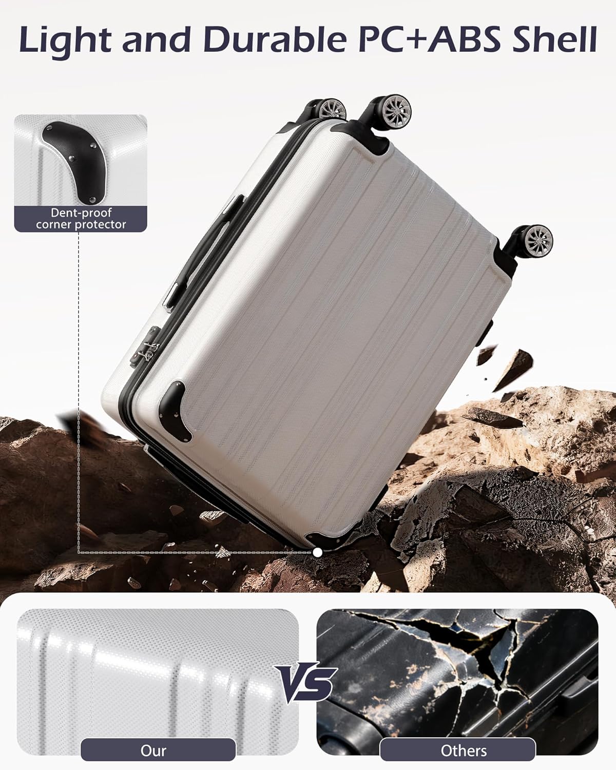 Expandable Carry-On Suitcase with TSA Lock