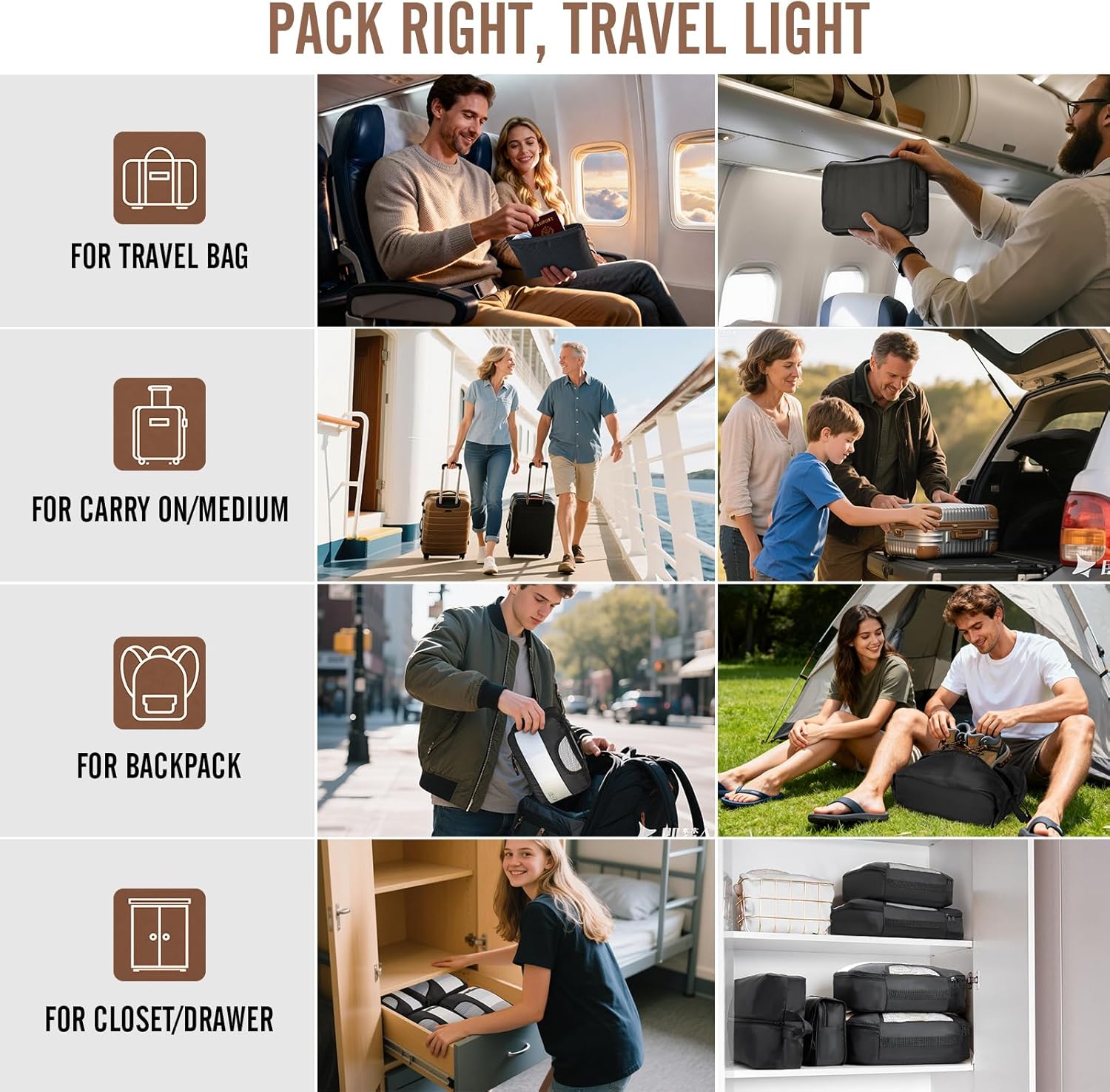 10-Piece Packing Cubes with Laundry Bag