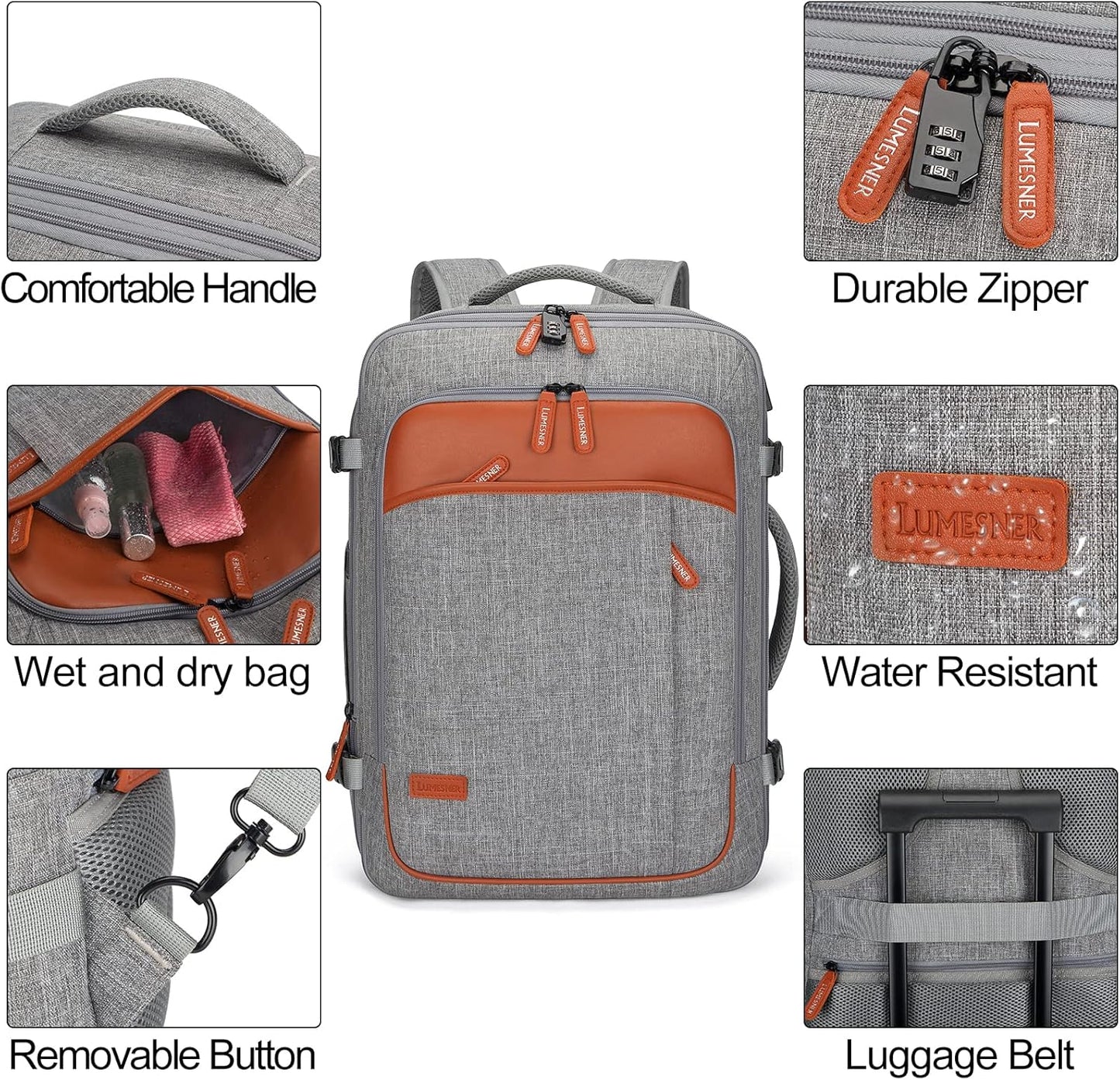 40L Expandable Travel Backpack with Packing Cubes