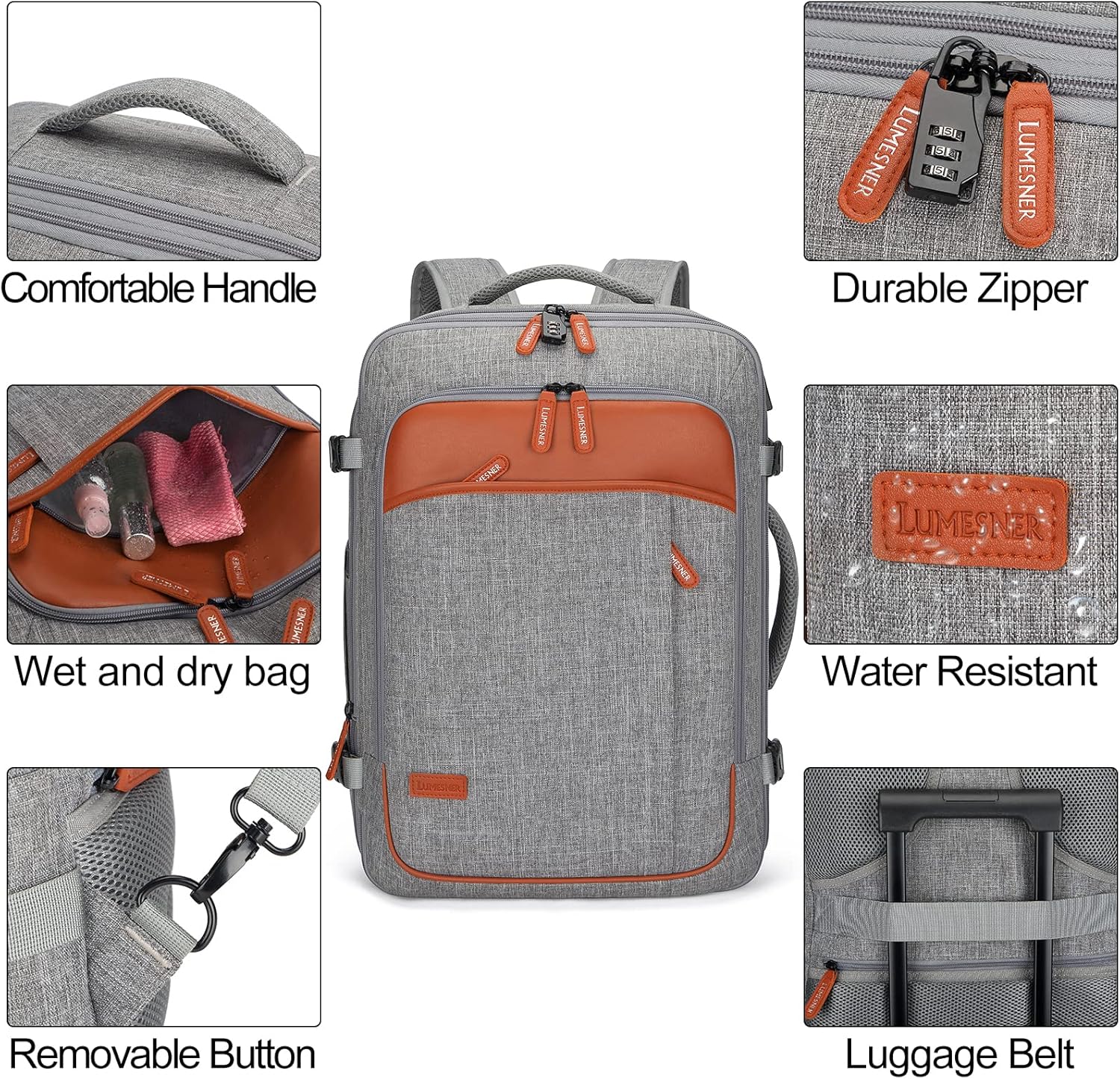 40L Expandable Travel Backpack with Packing Cubes