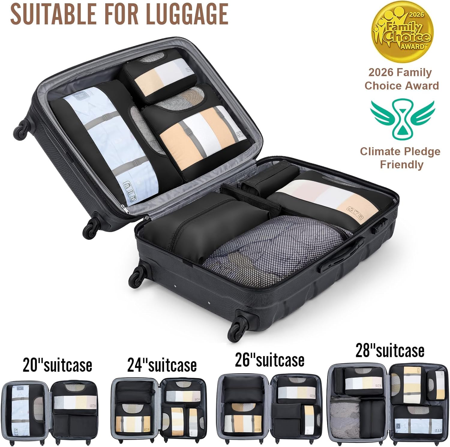 10-Piece Packing Cubes with Laundry Bag