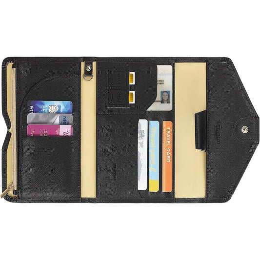RFID Blocking Travel Passport Wallet Organizer