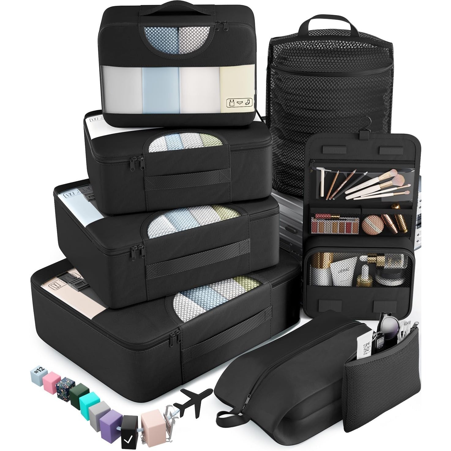 10-Piece Packing Cubes with Laundry Bag